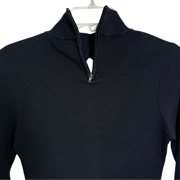 Vtg 90s Y2K Keyhole Buckle Top Sz Sm Long Sleeve Mock Neck Black Punk Emo Goth - Picture 4 of 5